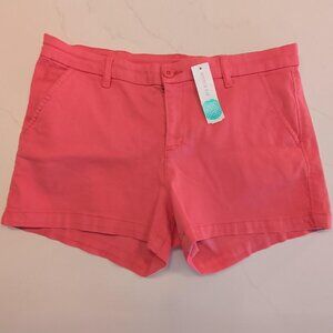 NEW Kut From The Kloth Sz 16 Trouser Shorts Women Pink Thora Slash Pockets Twill